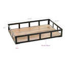 Black and Brown Rectangle Iron and Wood Tray - myhomestore.com.pk