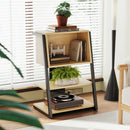 4 Tier Industrial Bookcase, Ladder Book Shelf with Storage Organizer