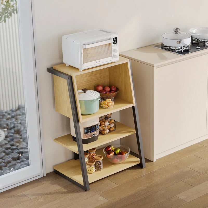 4 Tier Industrial Bookcase, Ladder Book Shelf with Storage Organizer