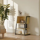 4 Tier Industrial Bookcase, Ladder Book Shelf with Storage Organizer