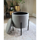 Velvet Round Storage Ottoman - myhomestore.com.pk