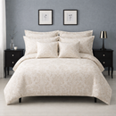 Cream Jacquard Duvet Set | Luxury Woven Floral Bedding