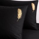 Black With Gold Feather Embroidered Bedding