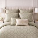 Sage With Gold Damask Jacquard Duvet set