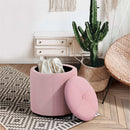Copper Grove Fabric Upholstery Cylindrical Storage Ottoman - myhomestore.com.pk