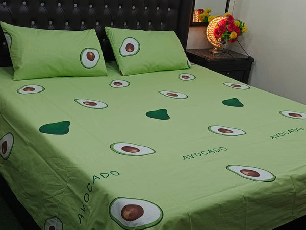 Avocado Printed Bedsheet (3pcs)