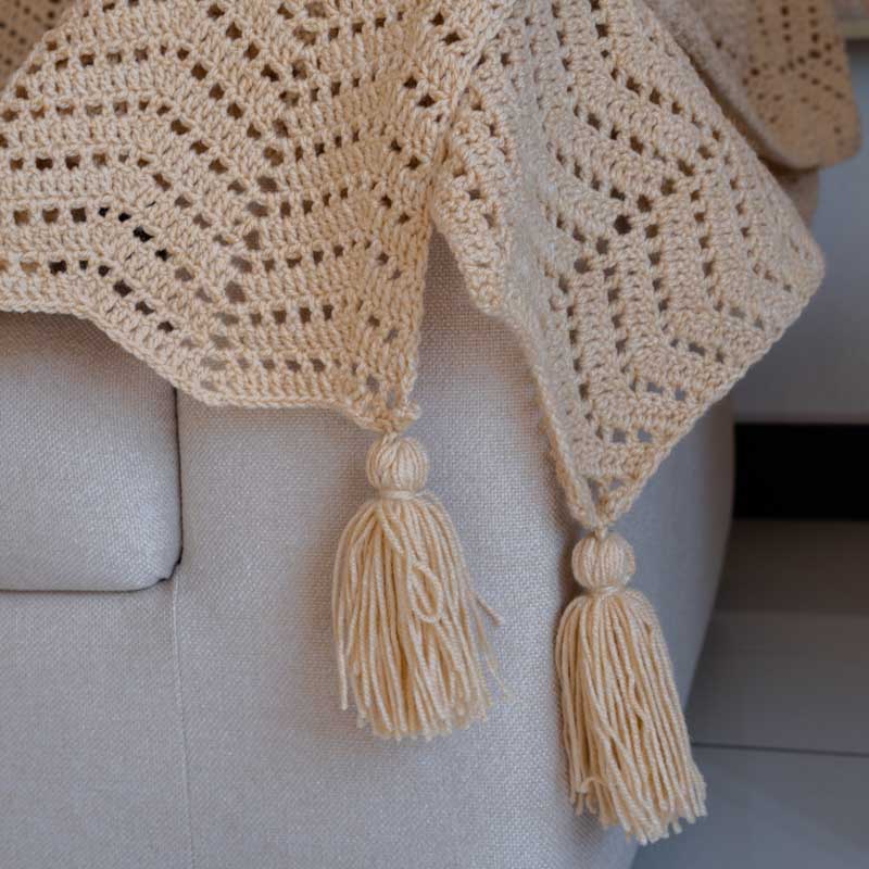 Eden-Hand Knitted Crochet Throw