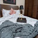 Honey Comb Crochet Throw ( grey) - myhomestore.com.pk