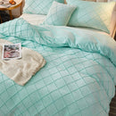 Velvet Pinch Pleats Duvet Set - myhomestore.com.pk