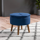 Velvet Tufted Round Storage Ottoman - myhomestore.com.pk