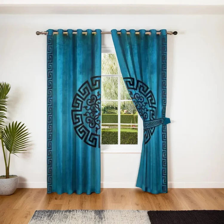 Premium Lasercut Velvet Pattern Curtains – Elegant Home Window Drapes