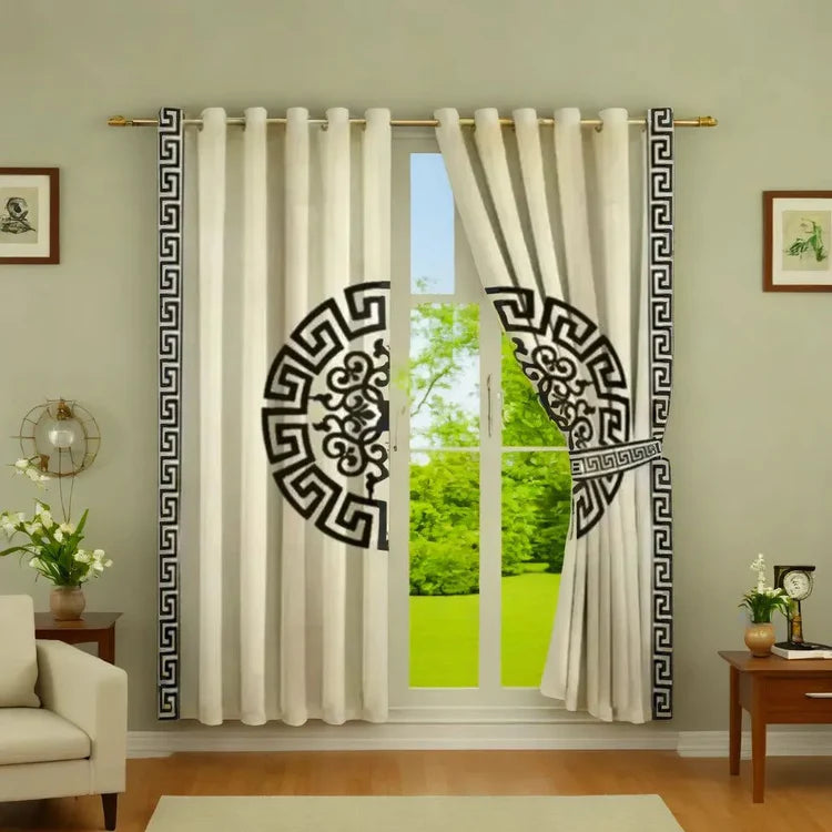 Premium Lasercut Velvet Pattern Curtains – Elegant Home Window Drapes