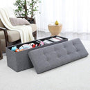 Tufted Linen Storage Ottoman Bench - myhomestore.com.pk