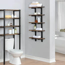 Metal and Solid Wood Bath Wall Shelf - myhomestore.com.pk