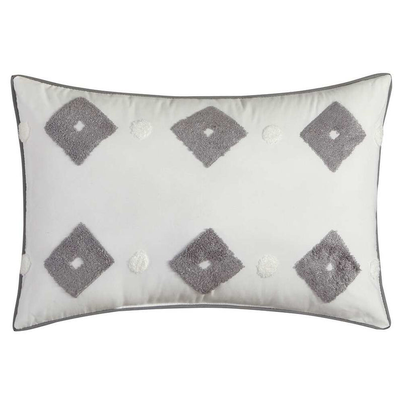Tufted Duvet Cover Set( white with grey)