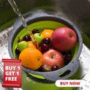 Foldable Drain Basket Plastic Fruit Basket Filter - myhomestore.com.pk