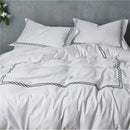 Two Lines Embroidery Duvet Set