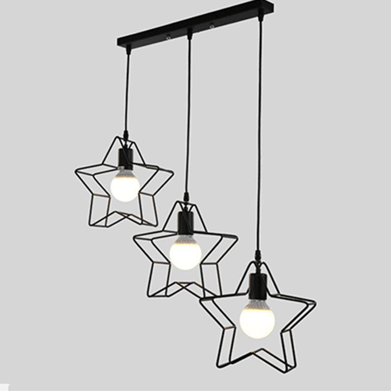 Star Modern Pendant Lights Vintage Hanging lamp Iron