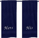 His & Hers Embroidered Cotton Bath Towels - myhomestore.com.pk