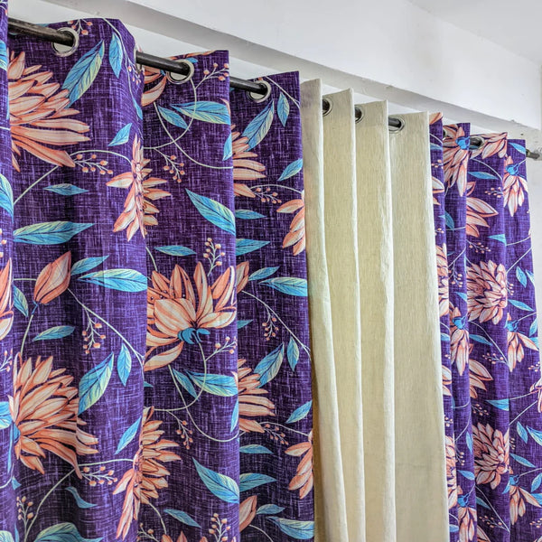 Autumn Grove Printed Cotton Duck Drapes