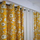 Yellow Mist Cotton Duck Window Curtains