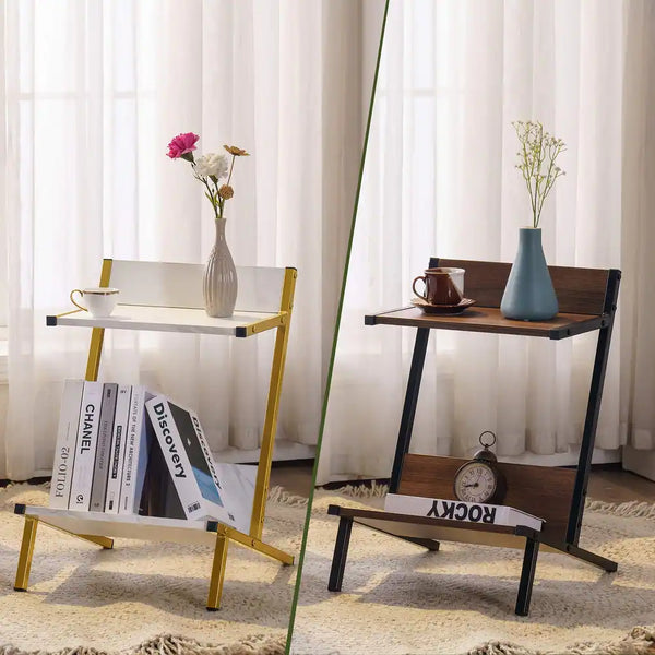 Small End Table with Storage, Modern Simplistic Side Table