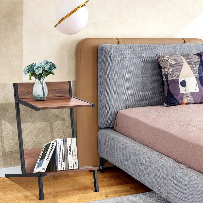 Small End Table with Storage, Modern Simplistic Side Table