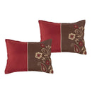 Maroon with Brown Combo Embroidery Duvet Set - myhomestore.com.pk