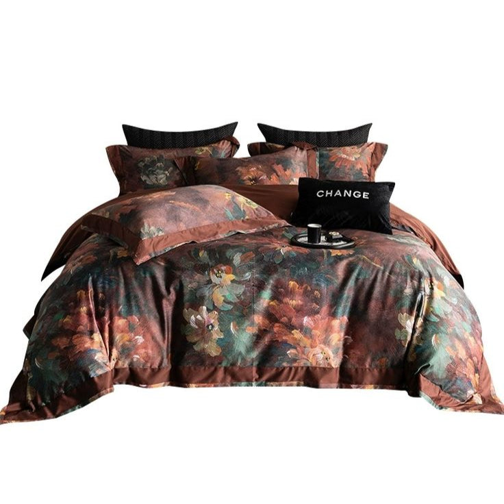 Luxury Artistic Floral Duvet Set – Elegant Bedroom Statement