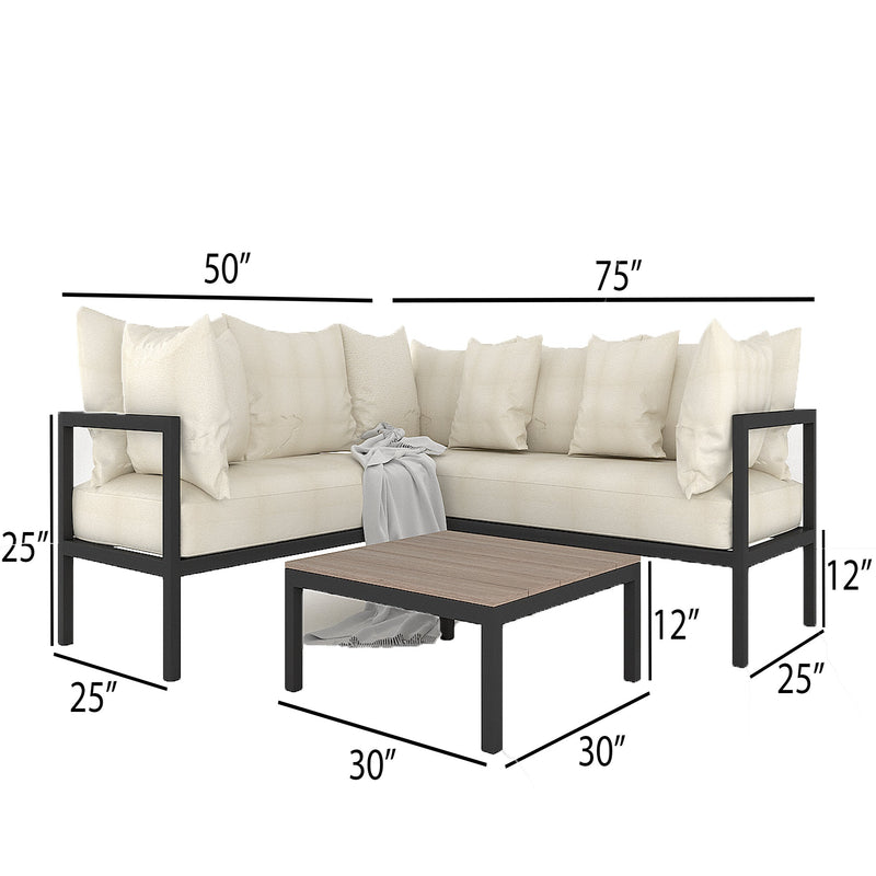 L Shape Luxury Sectional Sofa Set