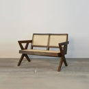 Wood Rattan Cane 2 Seater Sectional Sofa for Living Room - myhomestore.com.pk