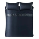 Solid Color Duvet Cover (Blue with black sequence) - myhomestore.com.pk