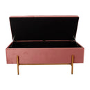 Velvet Rectangle Footstool Ottoman with Storage - myhomestore.com.pk
