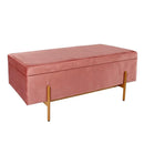 Velvet Rectangle Footstool Ottoman with Storage - myhomestore.com.pk