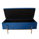 Velvet Rectangle Footstool Ottoman with Storage - myhomestore.com.pk