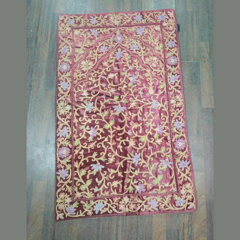 Embroidered Velvet Prayer Mat