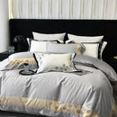 Flowers Butterfly Dragonfly Embroidery Duvet Set - myhomestore.com.pk