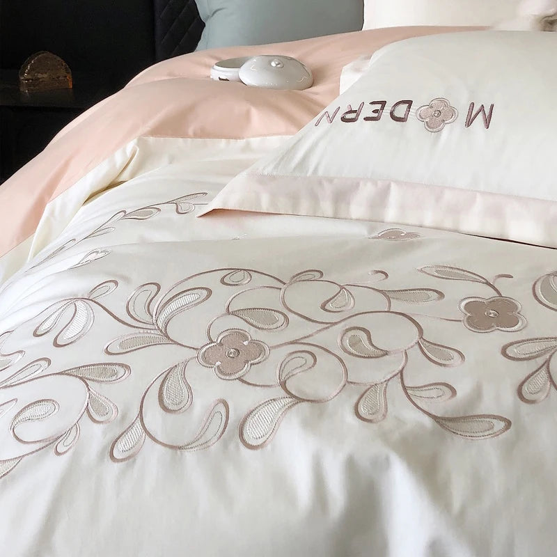 Luxury Modern Embroidery Duvet Set