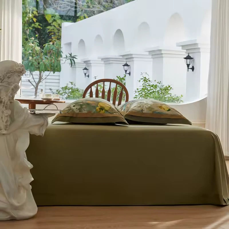 Green Cedar Printed Bedding Duvet Set-Luxury Comfort & Style