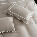 Pom Pom Decor Duble Lace Duvet Set - myhomestore.com.pk