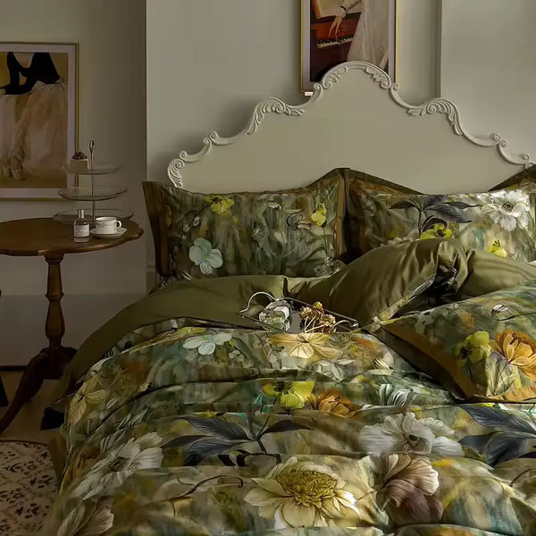 Green Cedar Printed Bedding Duvet Set-Luxury Comfort & Style