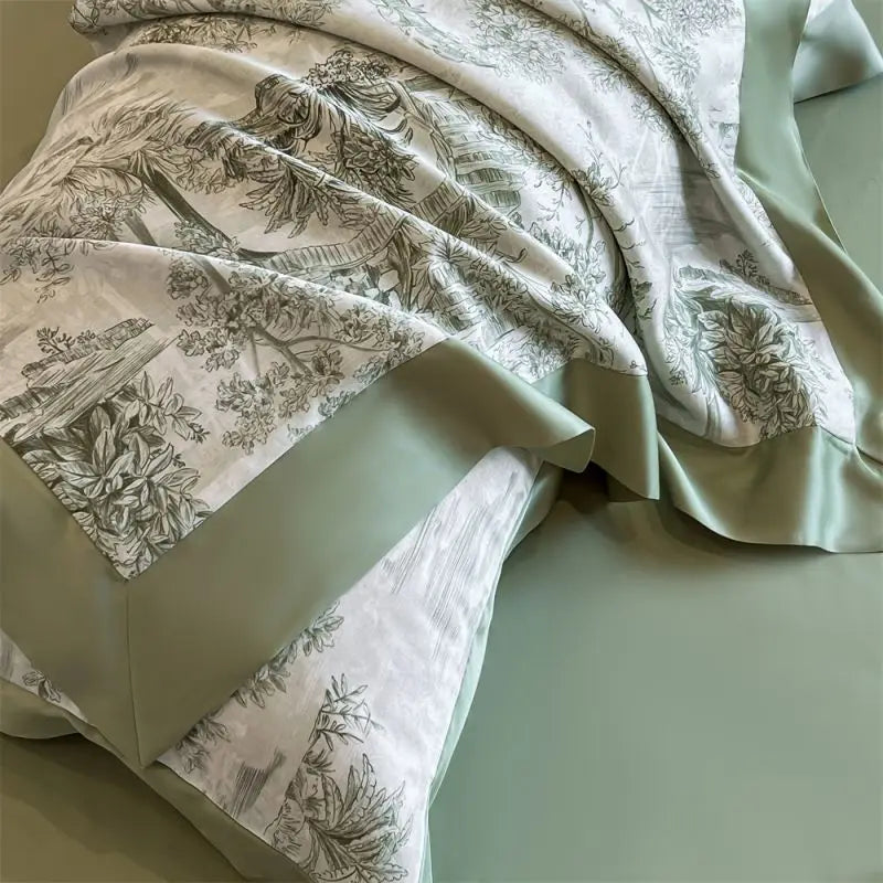 Tropical Forest Plant Printed Bedding Duvet Set