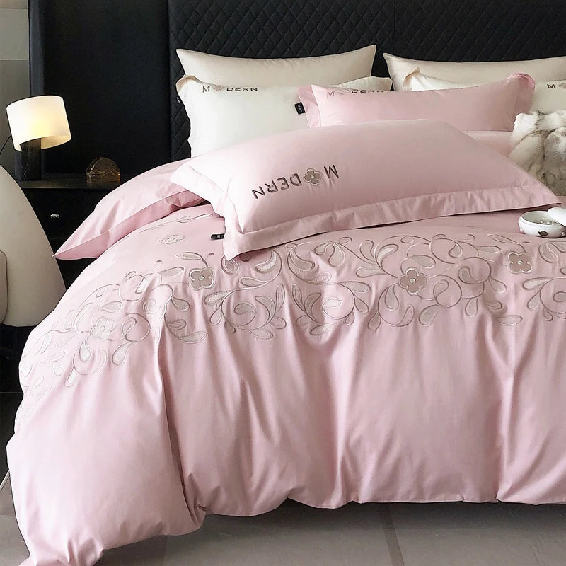 Luxury Modern Embroidery Duvet Set