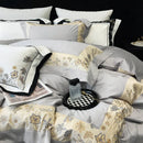 Flowers Butterfly Dragonfly Embroidery Duvet Set - myhomestore.com.pk