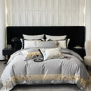 Flowers Butterfly Dragonfly Embroidery Duvet Set - myhomestore.com.pk