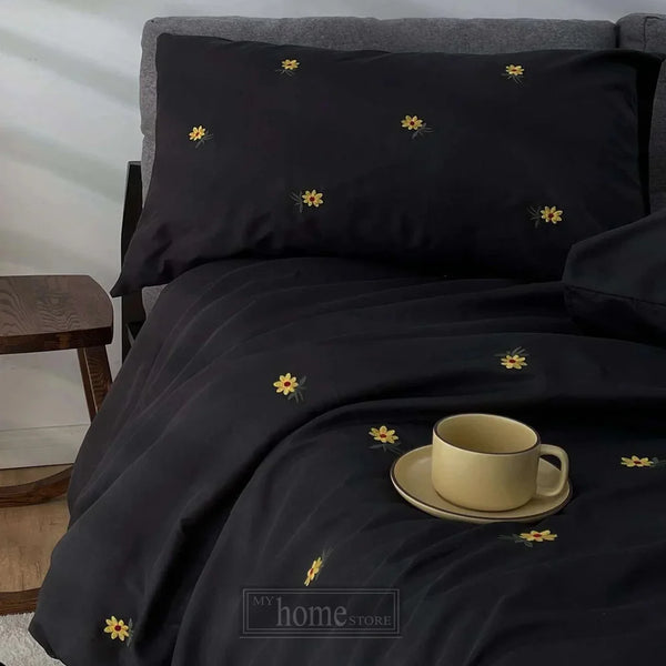 Daisy Flower Embroidered Bedsheet