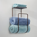 Metal Wall Mount Towel Rack Organizer with Storage Shelf - myhomestore.com.pk