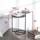 Modern Metal 2-Tiered Double Tray Side Table - myhomestore.com.pk