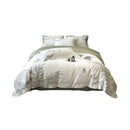 Luxury Botanical Embroidery Duvet Set – Soft Cotton Duvet Cover with Leaf Design