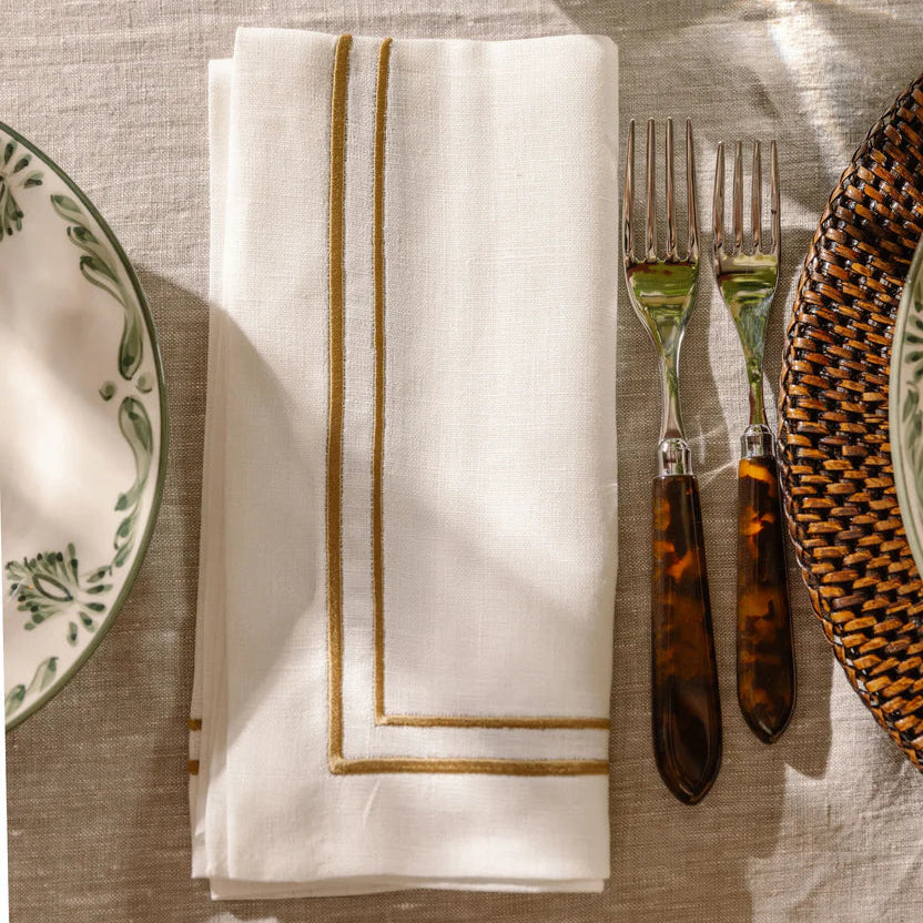 Embroidery With Baratta Stitch Napkins 2 Line (Pack of 6)